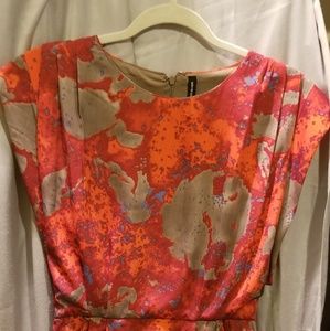 Stunning W118 Walter Baker Orange/Tan Dress SZ XS